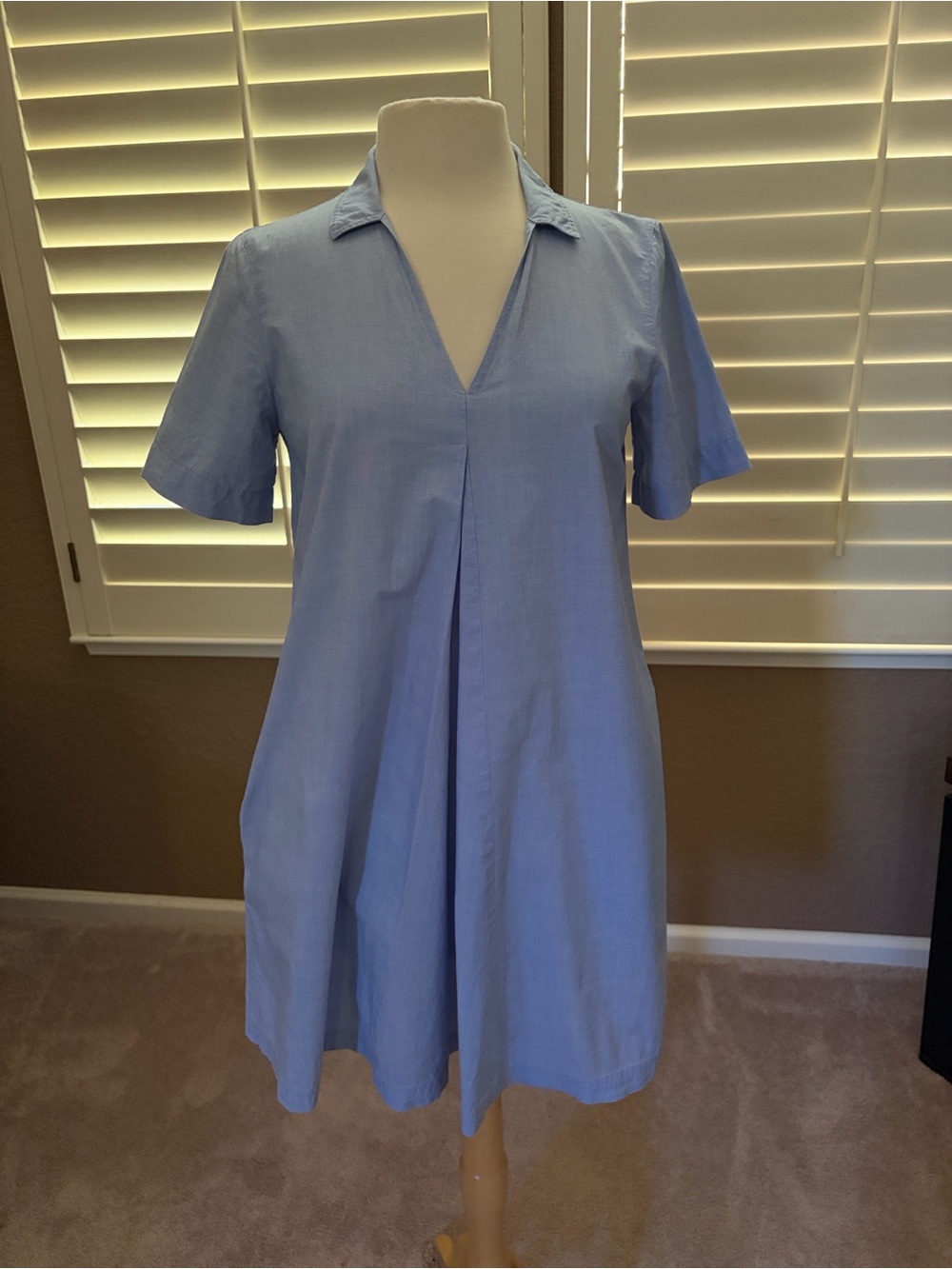 Madewell Light Blue cotton summer shirt   dress with pockets like new size S